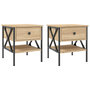 Voir la diapositive 2 : VIDAXL Tables de chevet 2 pcs chêne sonoma 40x42x45 cm bois ingénierie