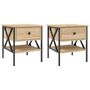 Voir la diapositive 2 : VIDAXL Tables de chevet 2 pcs chêne sonoma 40x42x45 cm bois ingénierie