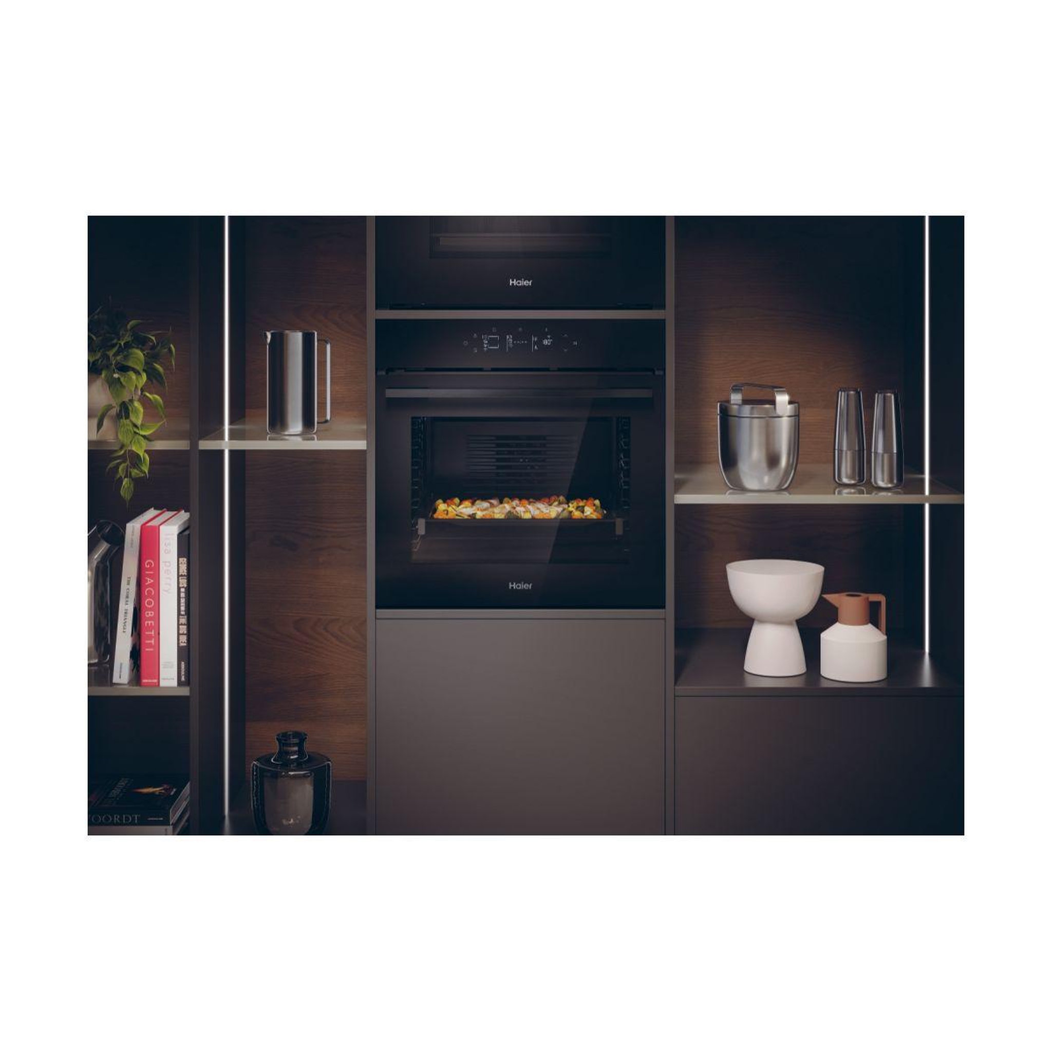 Voir la diapositive 5 : HAIER Four encastrable h6 id46g5ytb - pyrolyse - hydrolyse - chaleur pulsée - porte froide - rails télescopiques