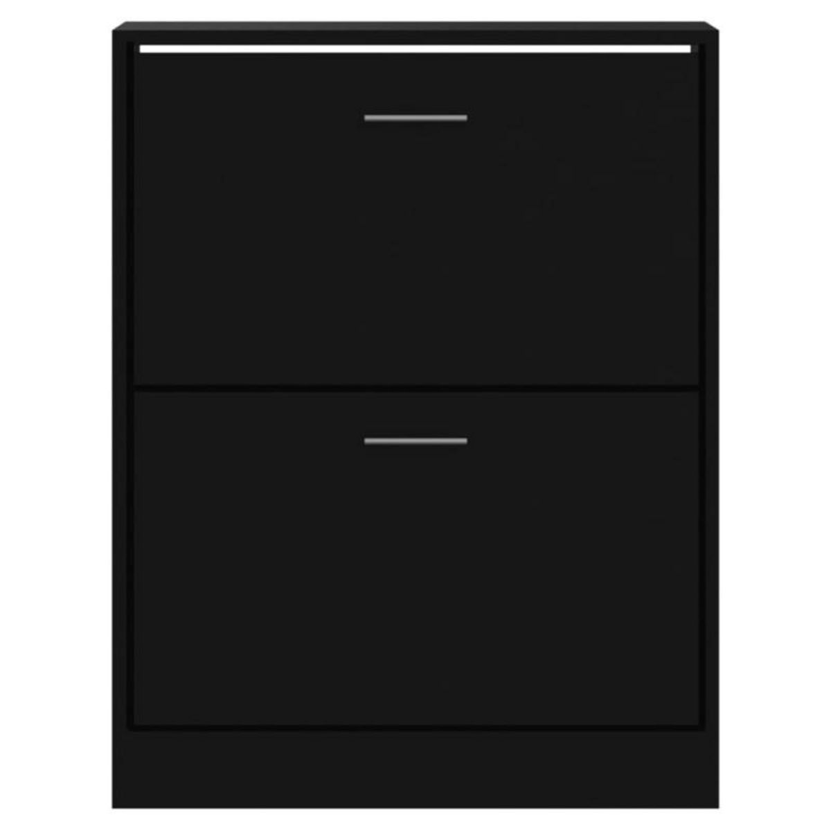 VIDAXL Armoire à chaussures Noir 63x24x81 cm Bois d ingénierie