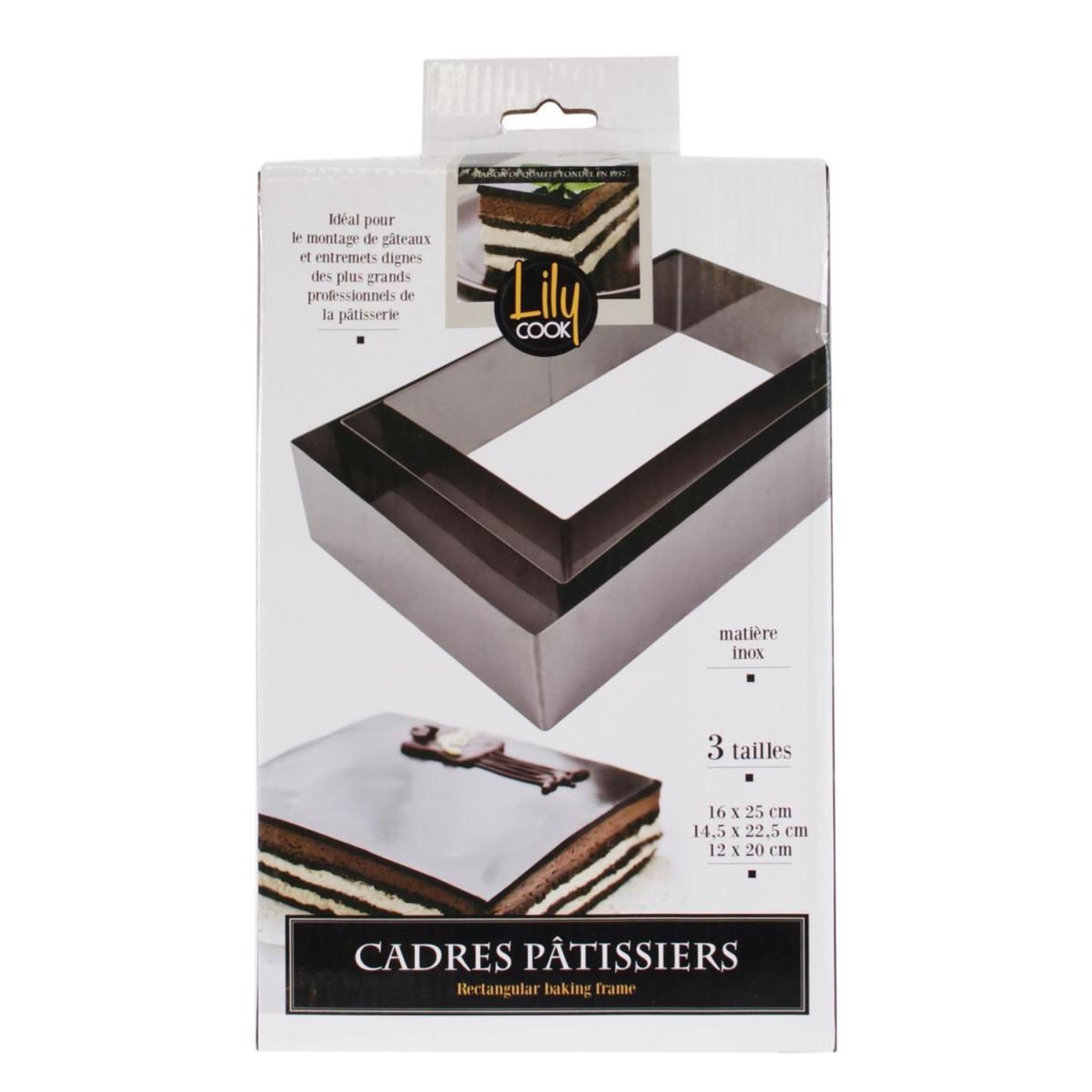 Voir la diapositive 6 : Lily Cook Lot de 3 cadres de pâtisserie  entret  25cm argent