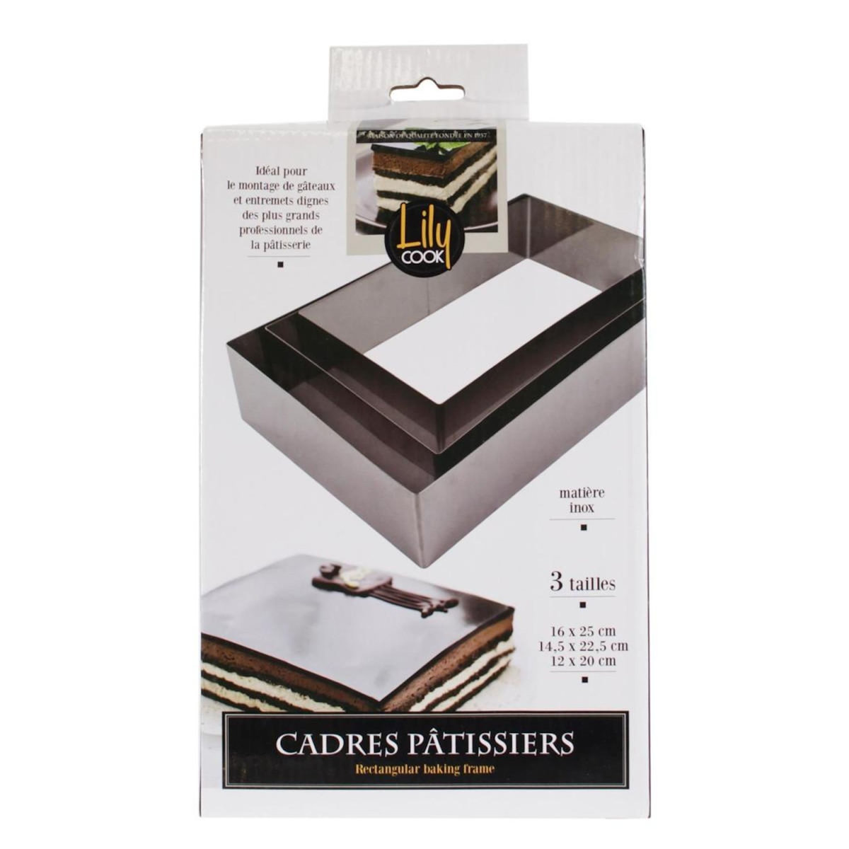 Paris Prix Lot de 3 Cadres de Pâtisserie  Entret  25cm Argent