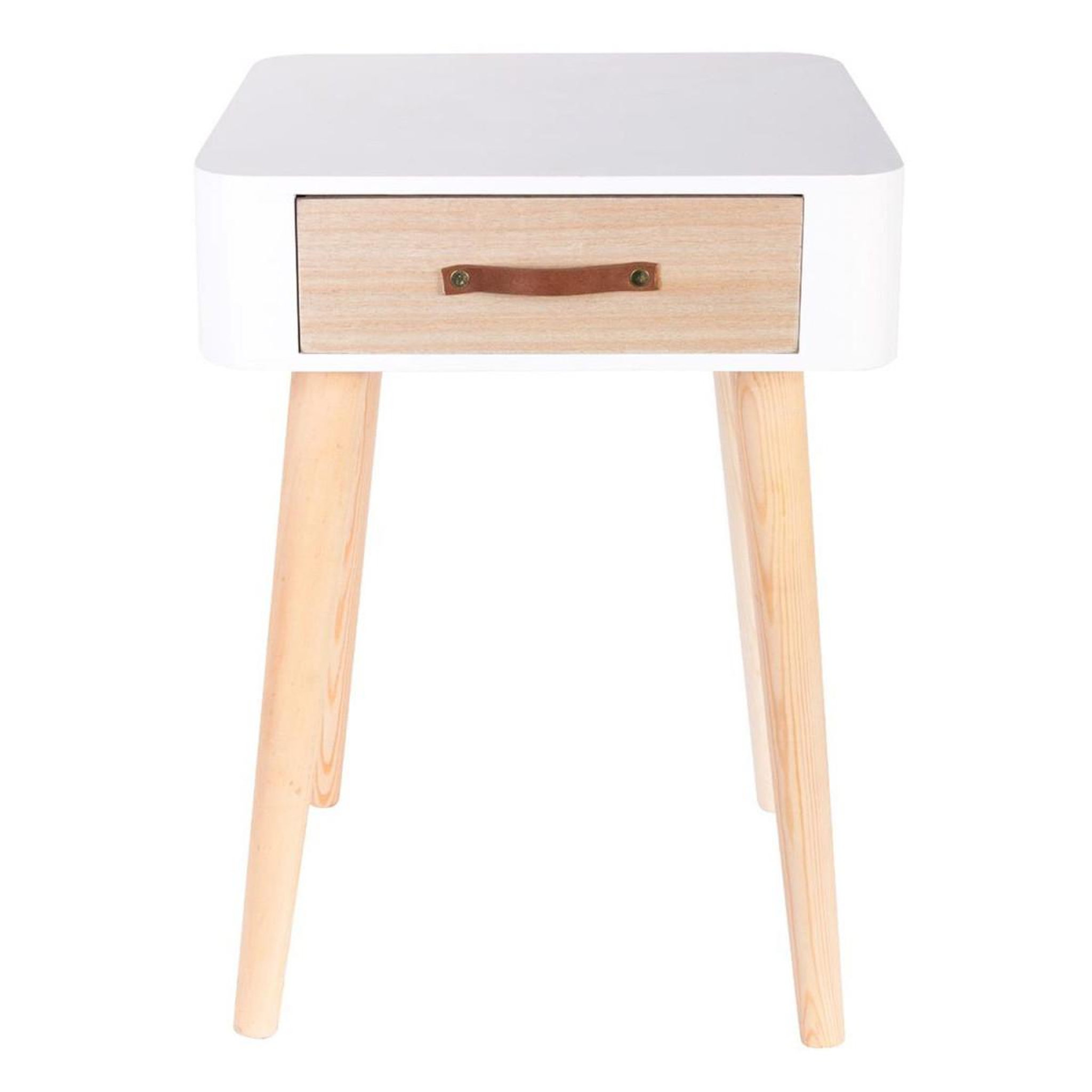 The Home Deco Factory Table de chevet 1 tiroir  pueda  48cm blanc