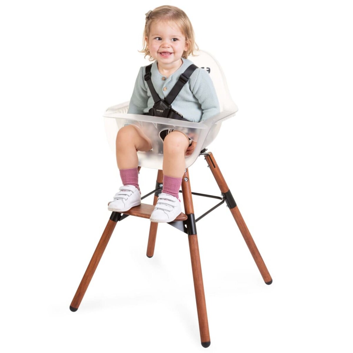 CHILDHOME CHILDHOME Chaise haute avec pare-chocs 2-en-1 Evolu 2 Transparent