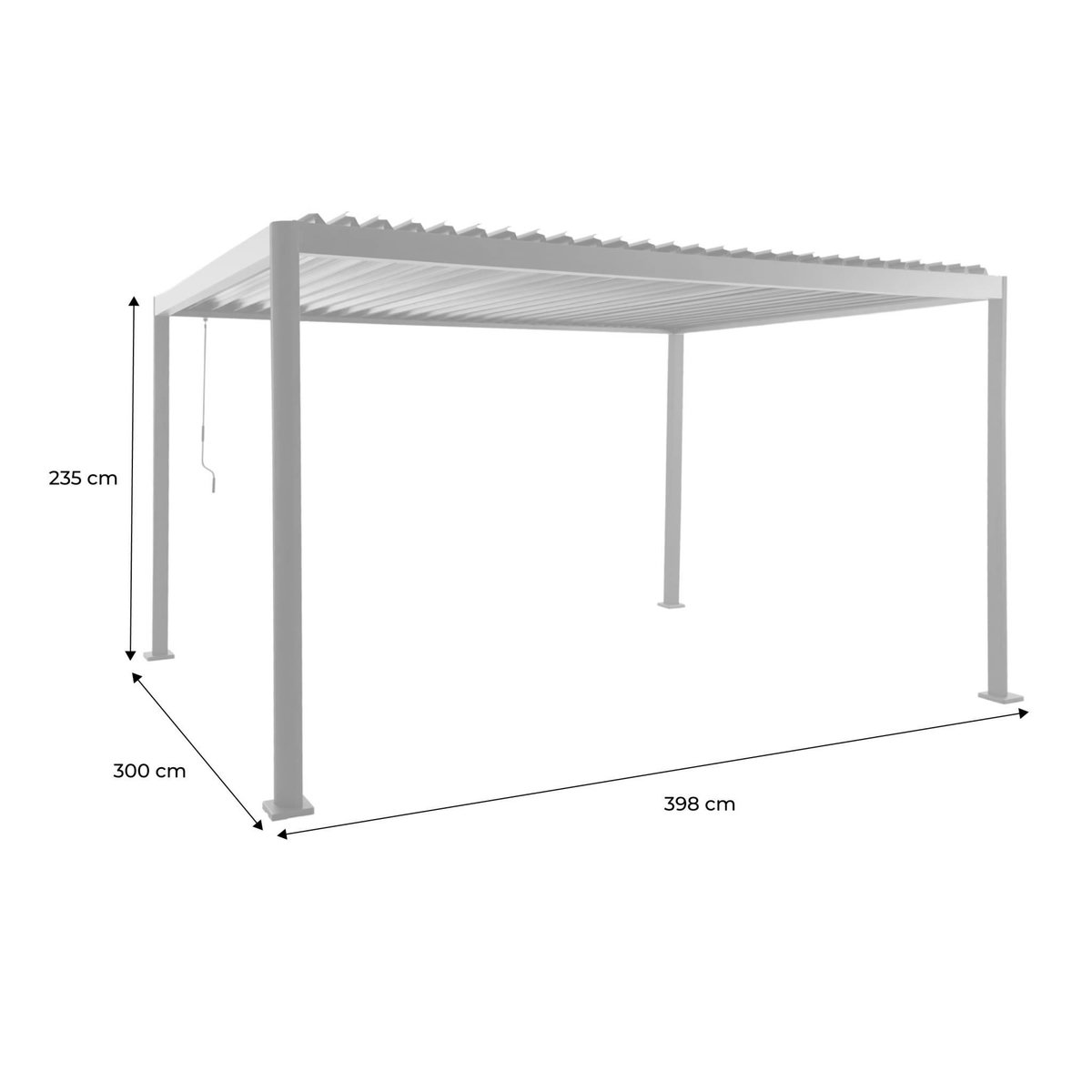 SWEEEK Pergola bioclimatique aux pieds arrondis aluminium et acier lames orientables 4x3m - Imperial