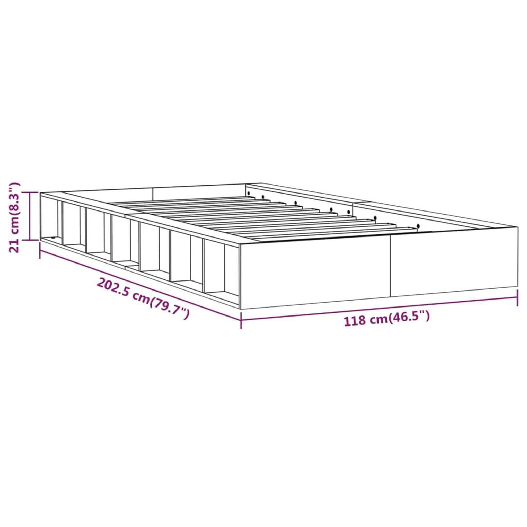 Voir la diapositive 6 : VIDAXL Cadre de lit sans matelas blanc 100x200 cm bois massif