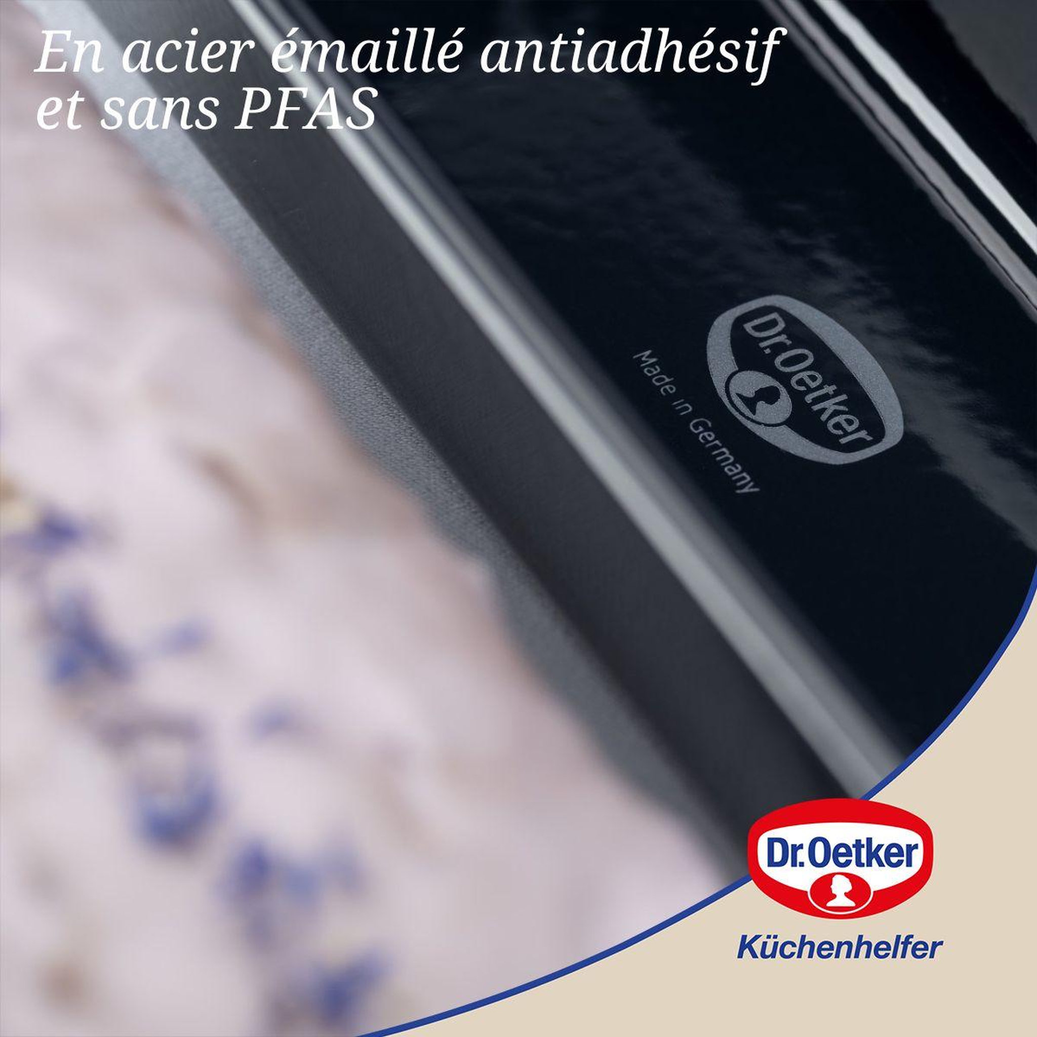 Voir la diapositive 4 : DR.OETKER Lot de 2 moules à gâteaux 30/30 cm en acier émaillé dr oetker back-liebe