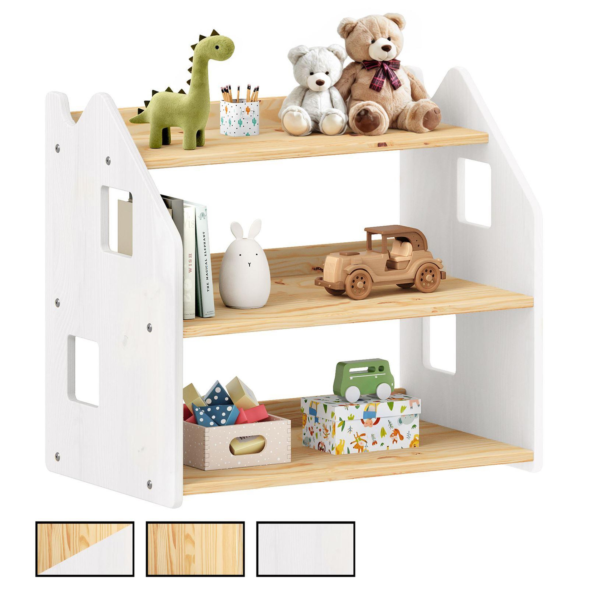 IDIMEX Étagère enfant yasmin en pin laqué. Coloris disponibles : Blanc, Marron, Bicolore