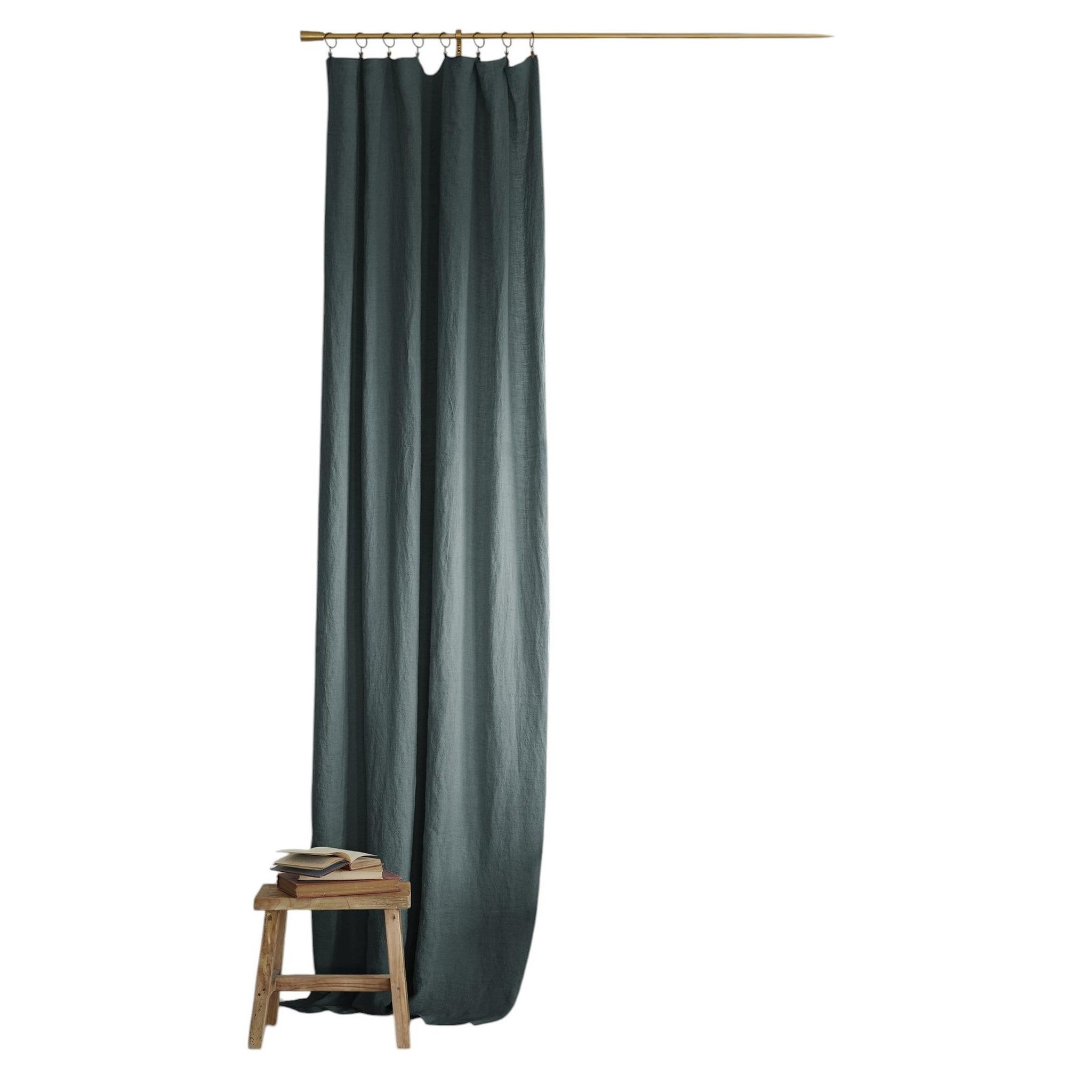 Eden Rideau ajustable en lin soline. Coloris disponibles : Gris