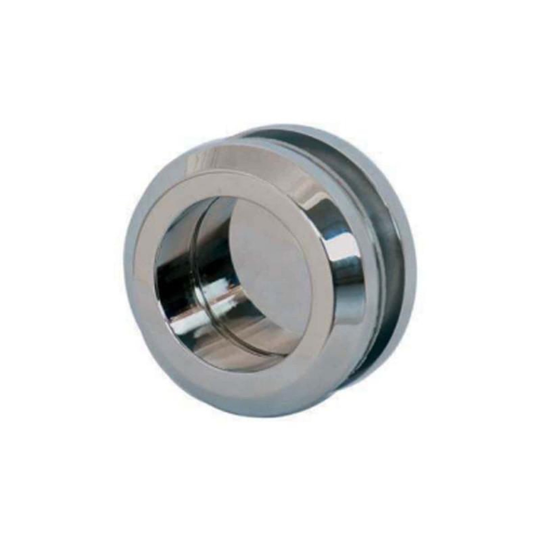 ESPACE-BRICOLAGE Poignée cuvette double ronde pour porte en verre - diamètre 58 mm - chrome brillant