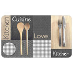 Paris Prix Tapis de Cuisine Mousse  Cantine  45x75cm Gris