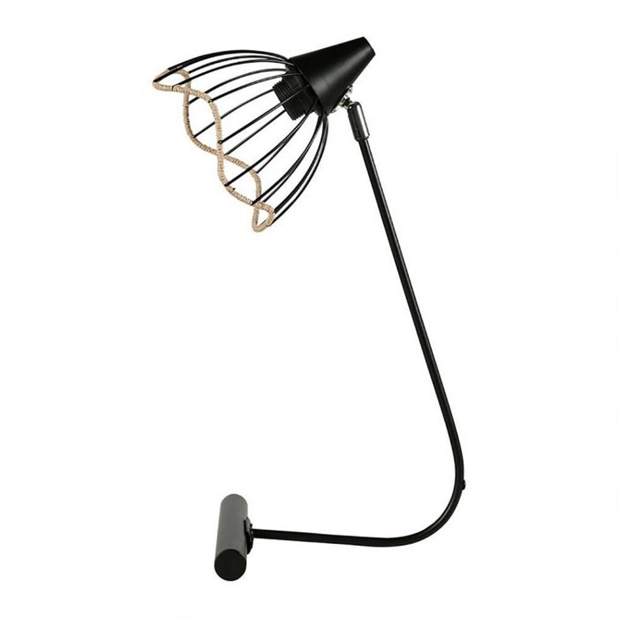 OSTARIA Lampe métal noir abat-jour filaire corde