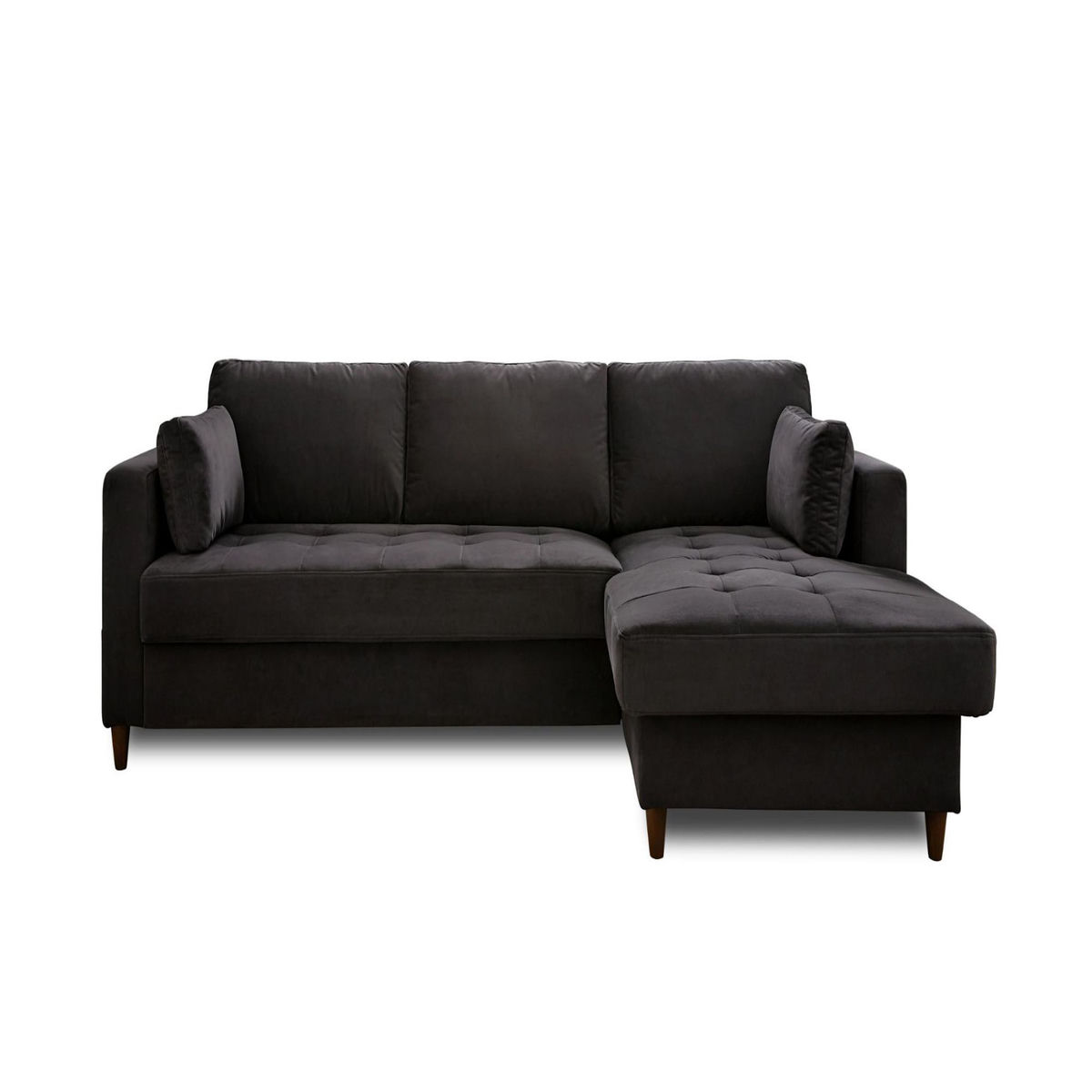 LISA DESIGN Anna - canapé d'angle droit - 4 places - convertible avec coffre - en velours