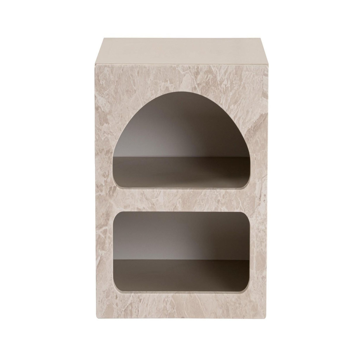 Habitat et Jardin Table de chevet en bois  Lorin  50 x 40 x 50 cm - marbre travertin