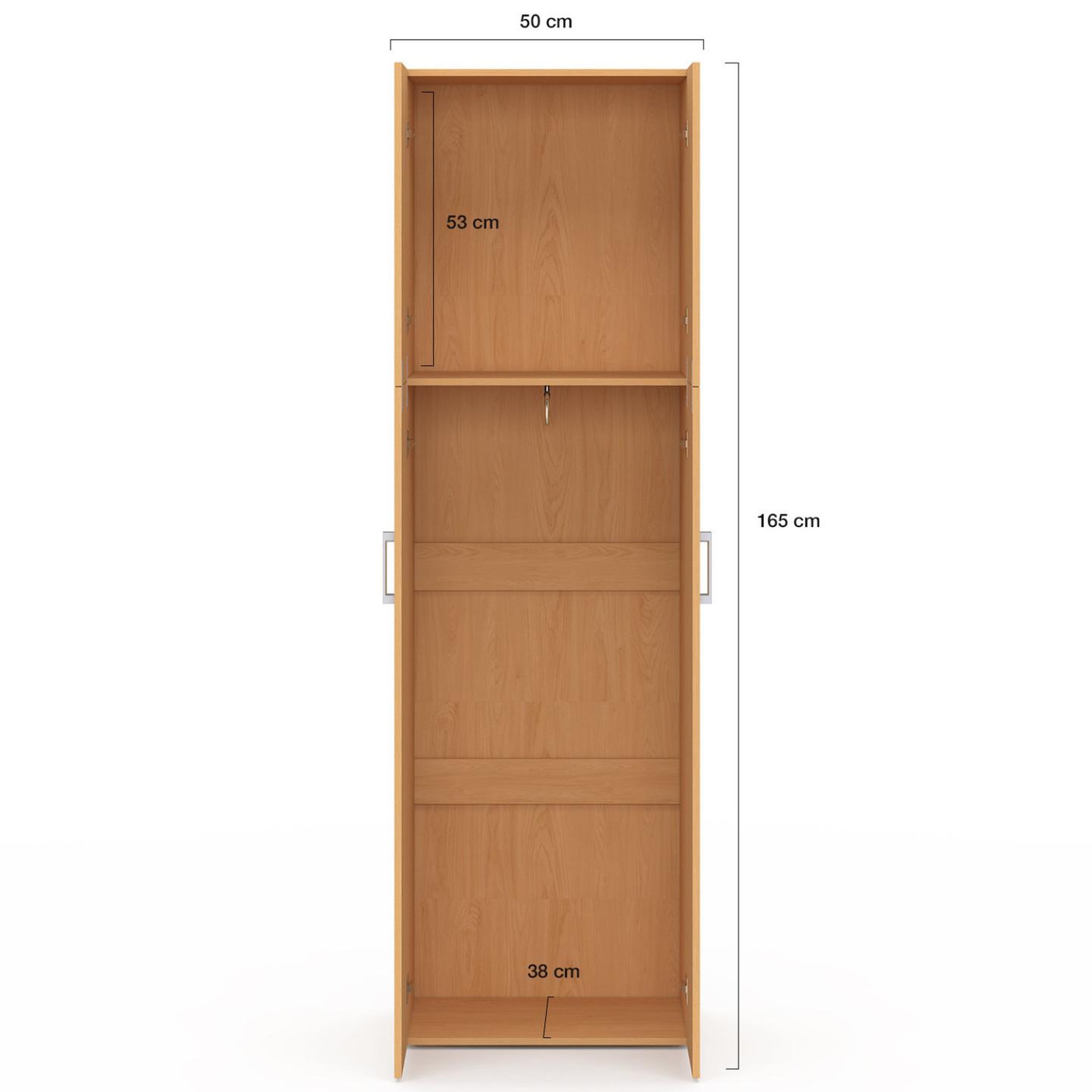 Voir la diapositive 4 : ID MARKET Armoire 2 portes juliana bois penderie 50 cm avec étagère