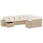 Voir la diapositive 2 : VIDAXL Salon de jardin avec coussins 10 pcs beige resine tressee