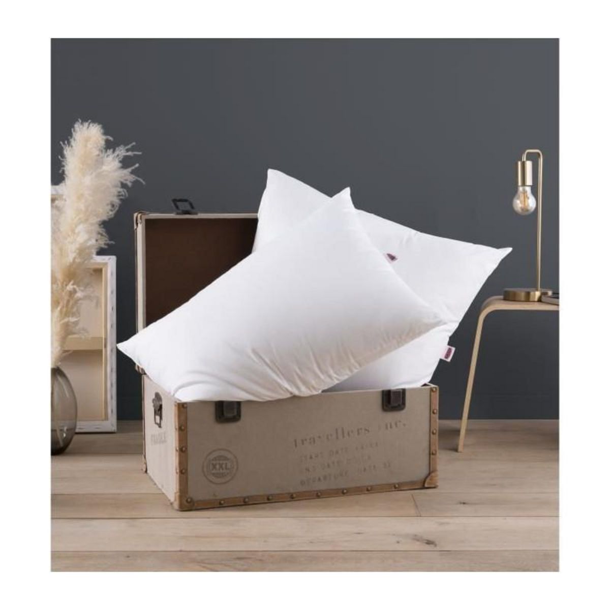 DODO DODO Lot de 2 Oreillers Médium - L'ESSENTIEL - 50x70 cm - 100% Polyester