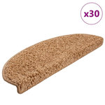 VIDAXL Tapis d'escalier 30 pcs beige 65x21x4 cm
