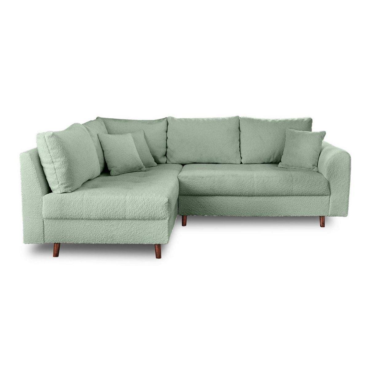 LISA DESIGN Rune - canapé d'angle gauche - 4 places - en tissu bouclette