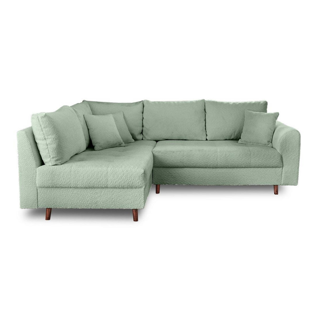 LISA DESIGN Rune - canapé d'angle gauche - 4 places - en tissu bouclette