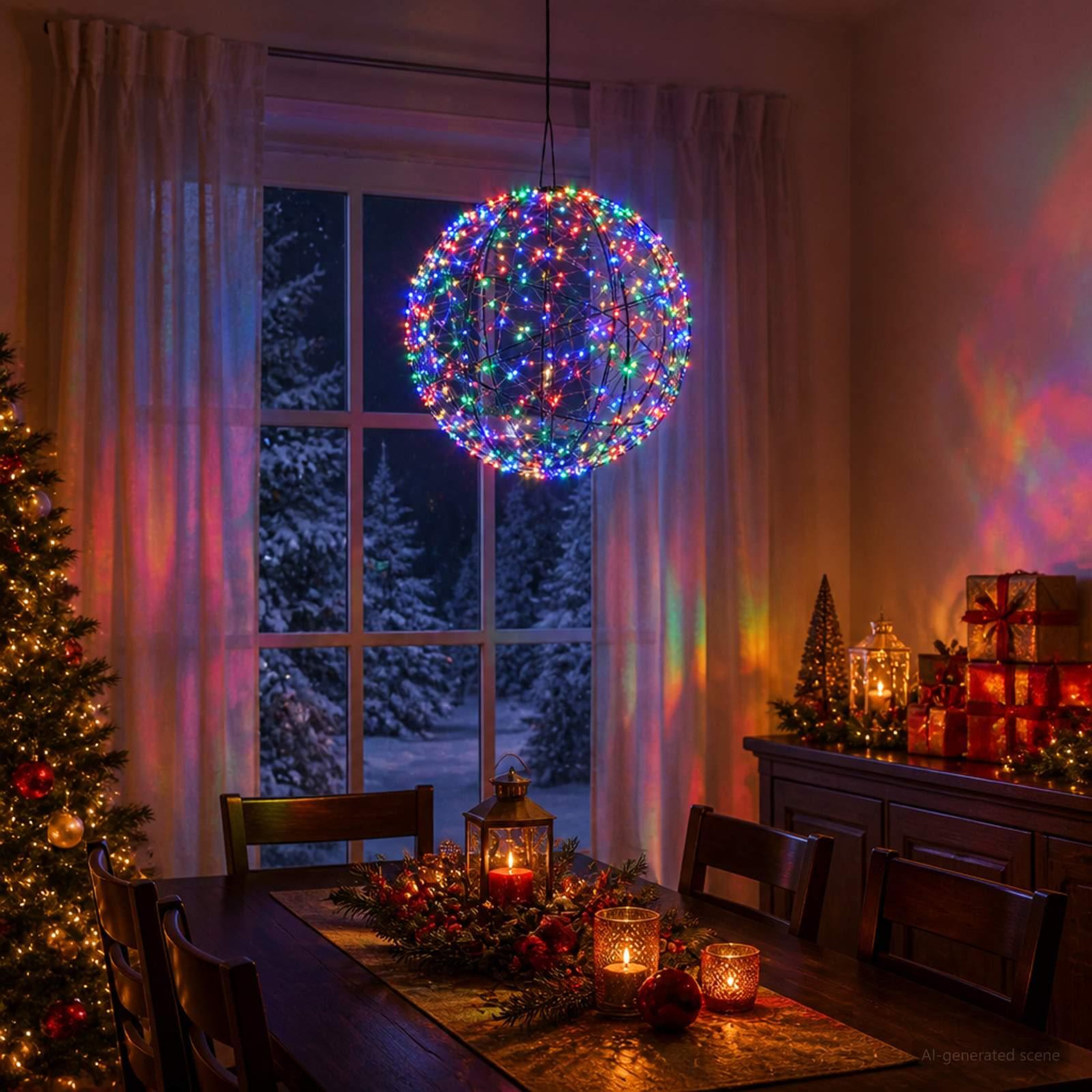 Voir la diapositive 2 : VIDAXL Lumiere de finial de Noël 500 LED Multicolore Ø 40 x 42 cm