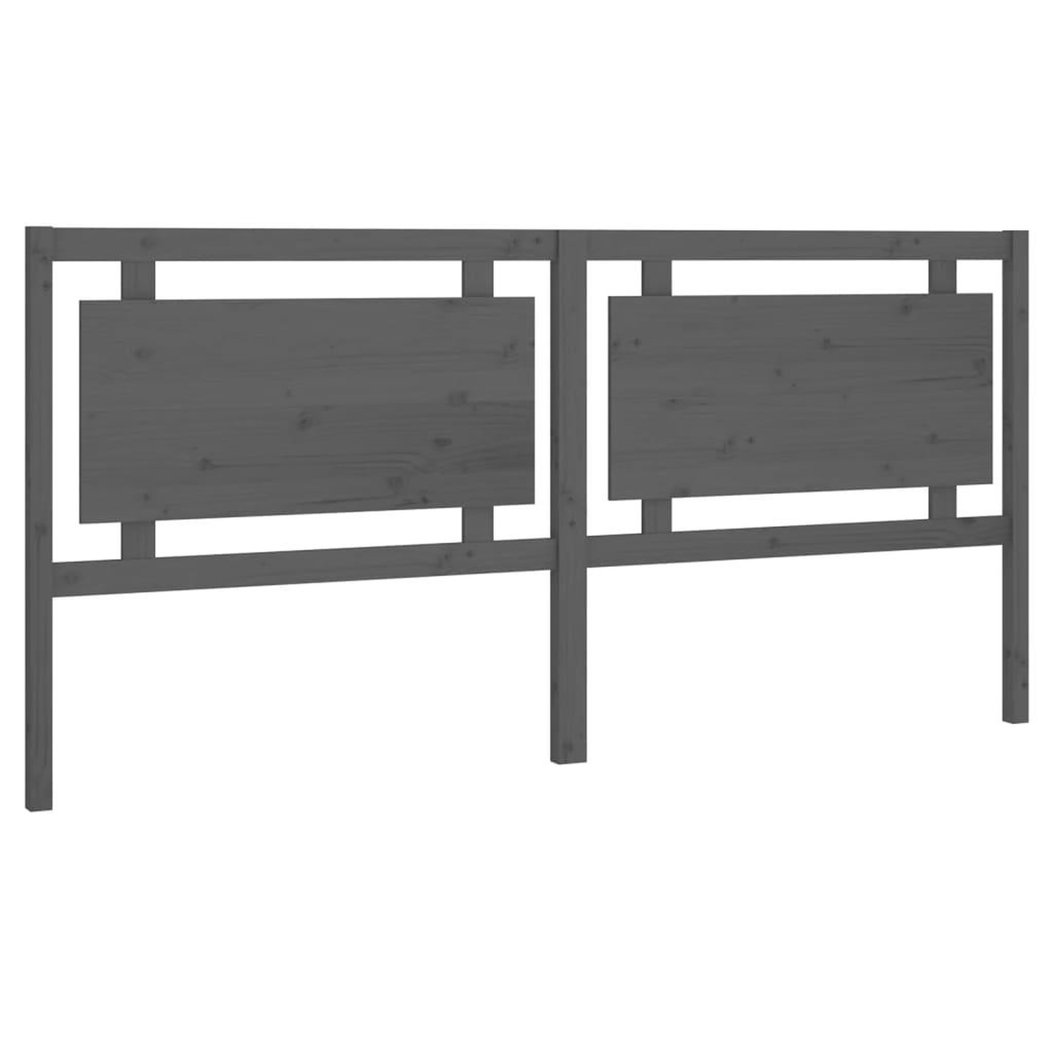 Voir la diapositive 2 : VIDAXL Tete de lit Gris 205,5x4x100 cm Bois massif de pin