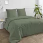 FUTURE HOME Taie d'oreiller en coton 57 fils unie vert sauge 64x64cm