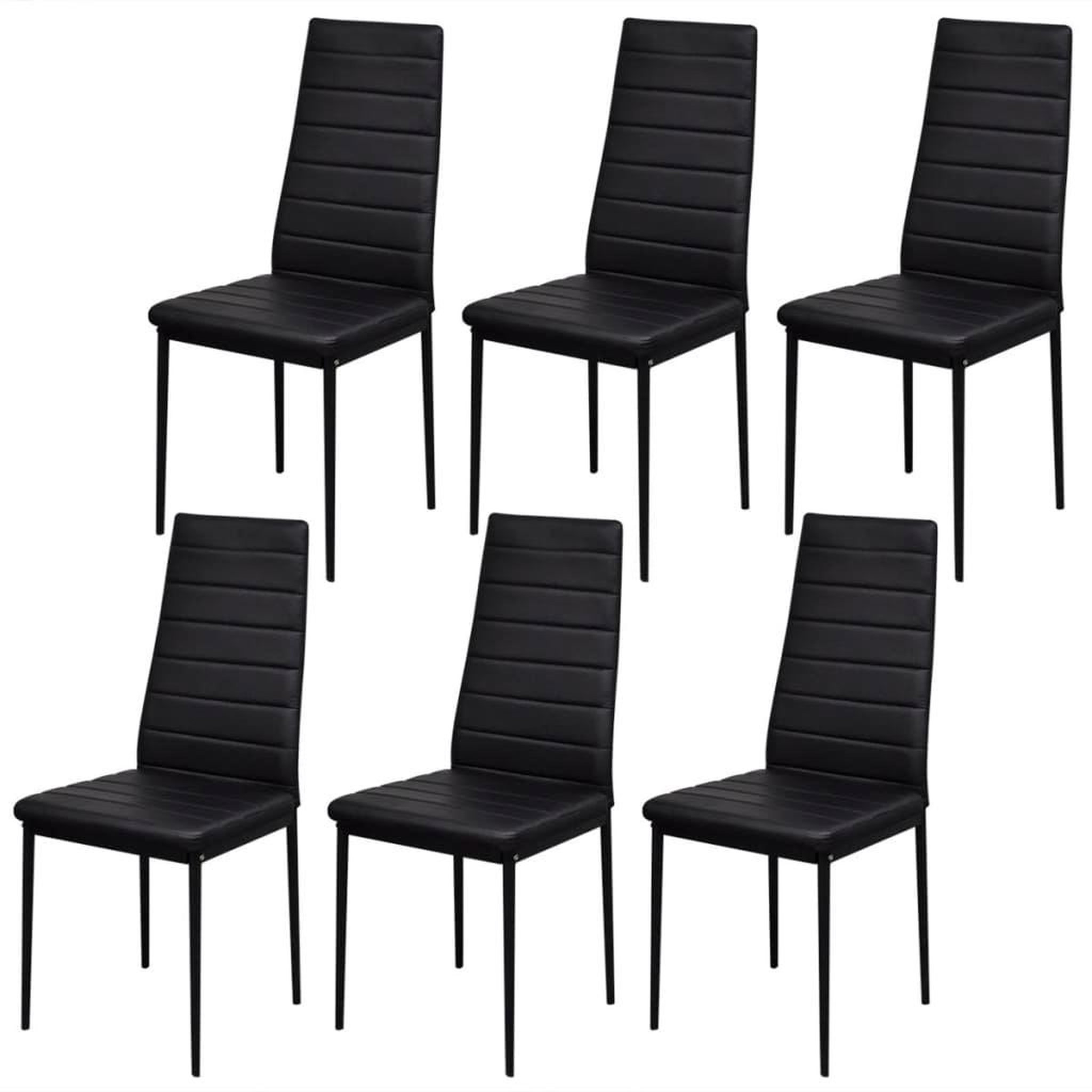 Voir la diapositive 4 : VIDAXL Ensemble de table a manger sept pieces noir