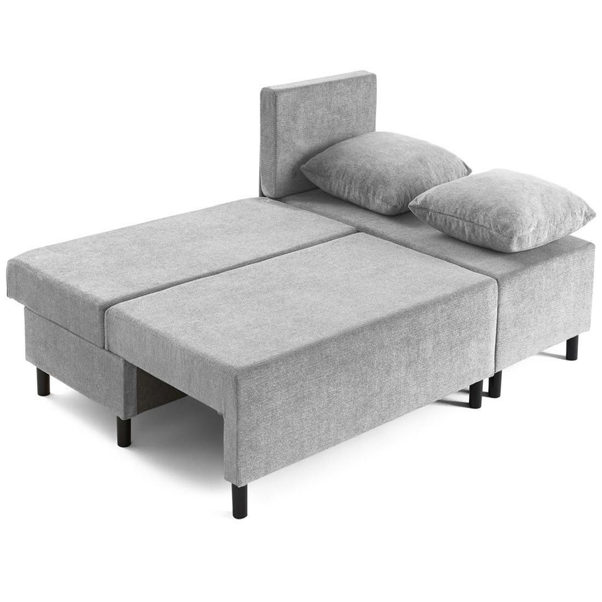 Voir la diapositive 3 : BEST MOBILIER Gloria - canapé d'angle réversible 4 places convertible avec coffre en tissu texturé