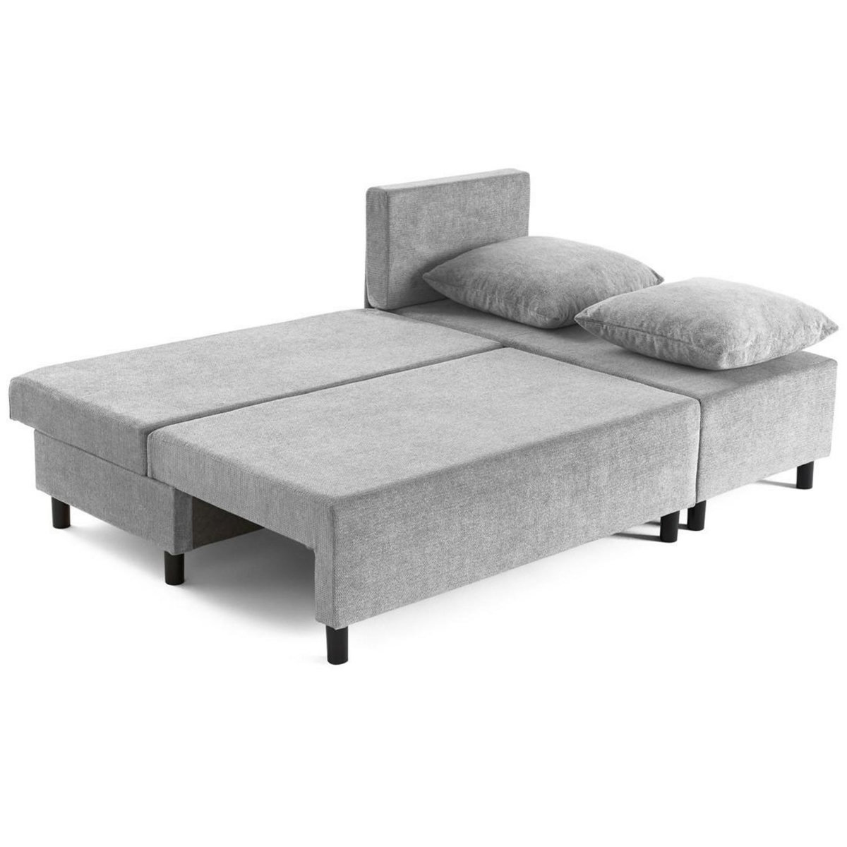 BEST MOBILIER Gloria - canapé d'angle réversible 4 places convertible avec coffre en tissu texturé