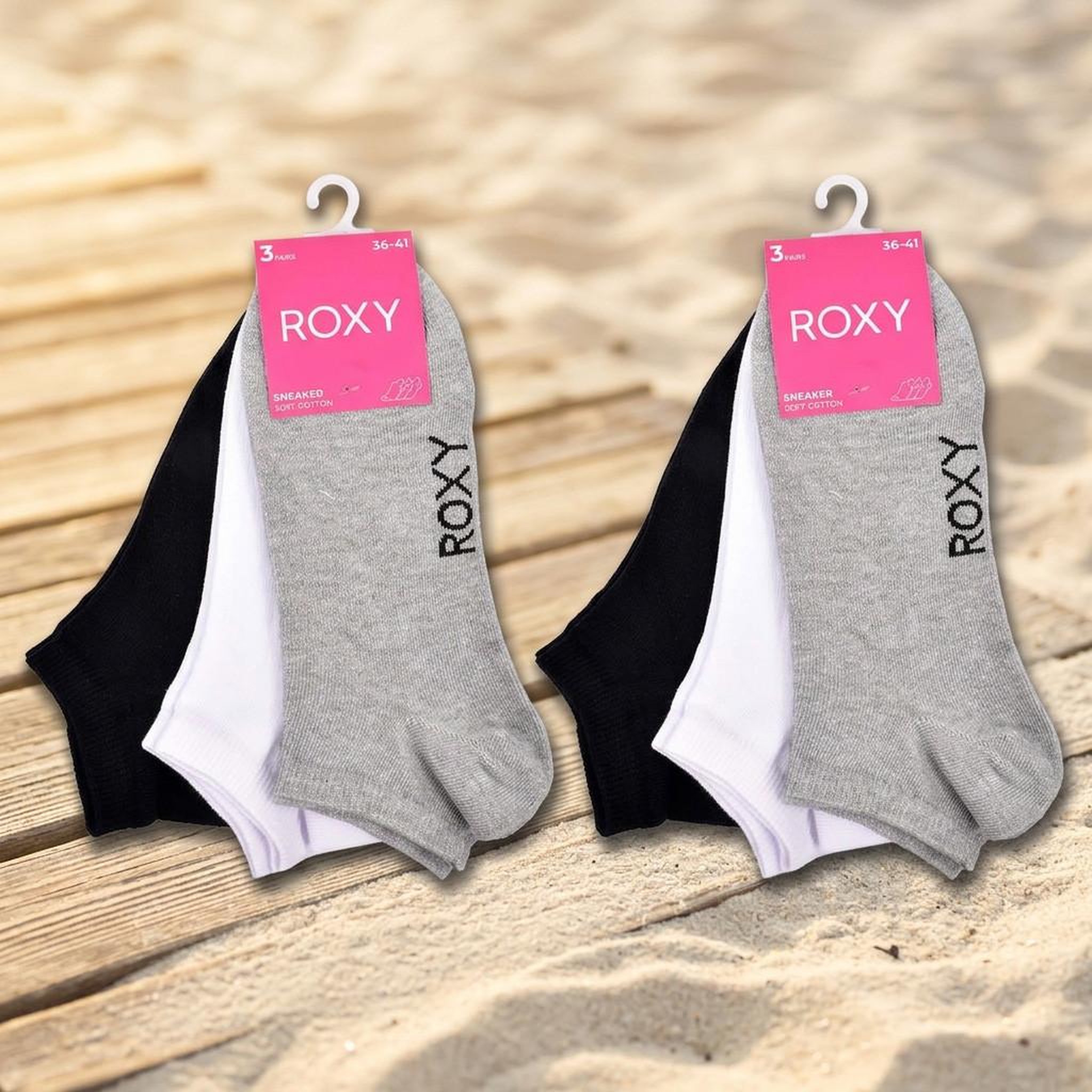 Voir la diapositive 4 : ROXY Roxy chaussettes fille sneaker pack 6 (lot) - coton respirant