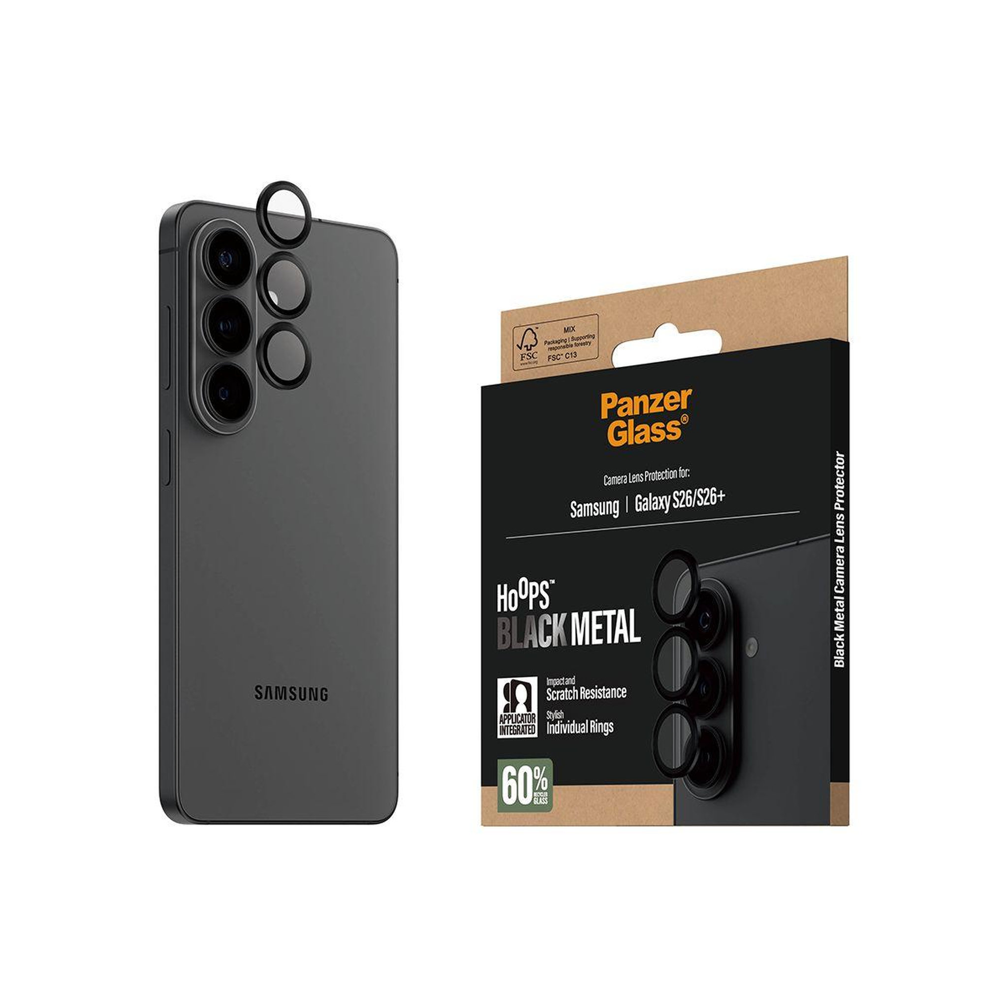 Voir la diapositive 4 : PANZERGLASS Protège objectif Samsung Galaxy S26 / S26Plus protège obj