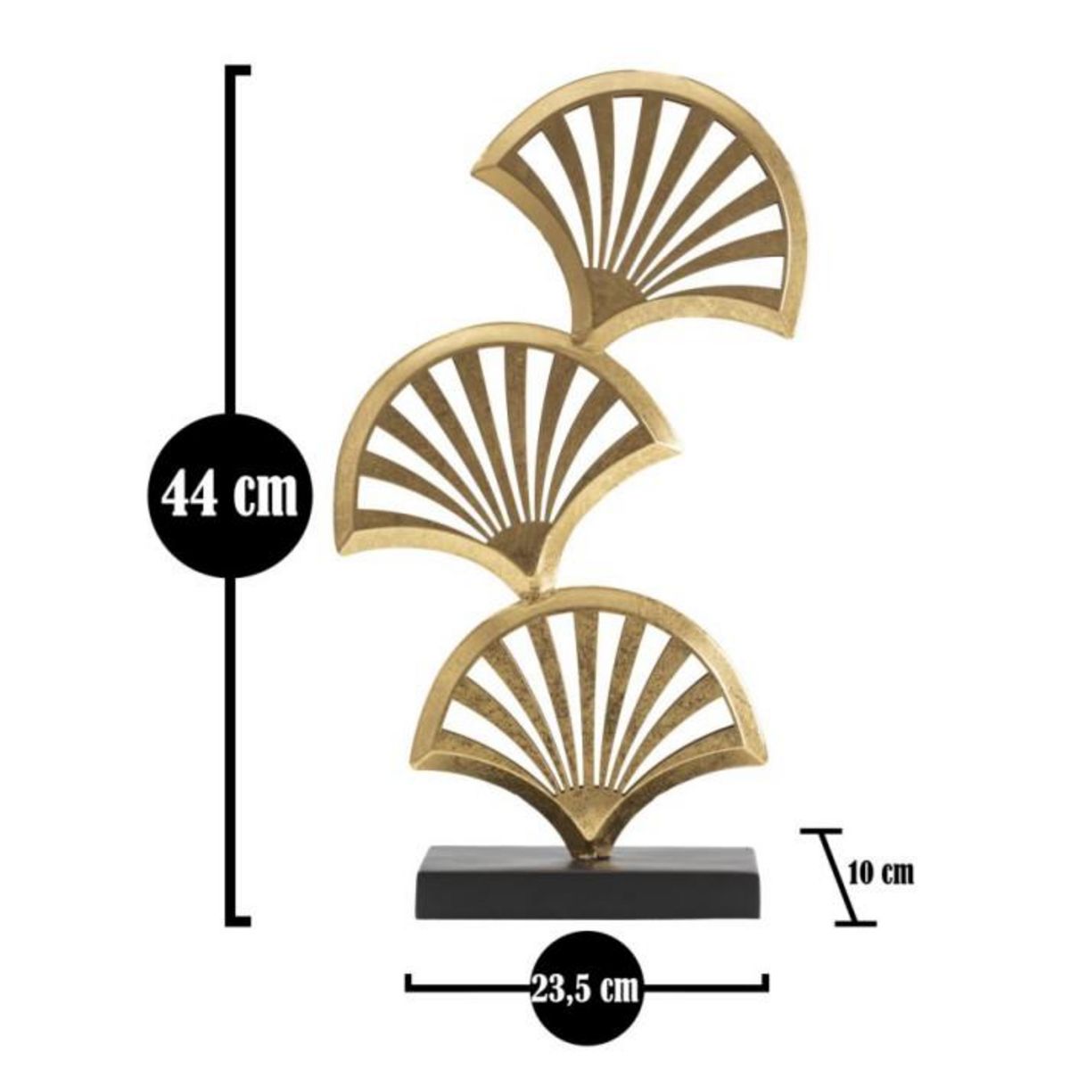 Paris Prix Objet Déco en Métal  3 Feuilles  44cm Or