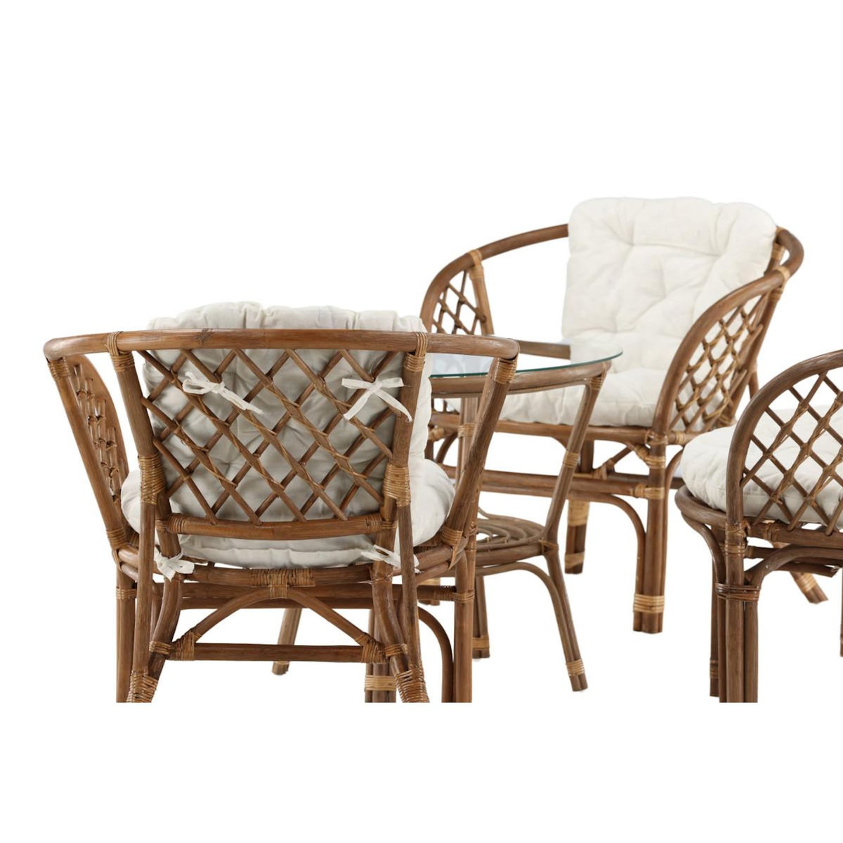 Paris Prix Salon de Jardin 4 Places en Rotin  Wera  115cm Naturel