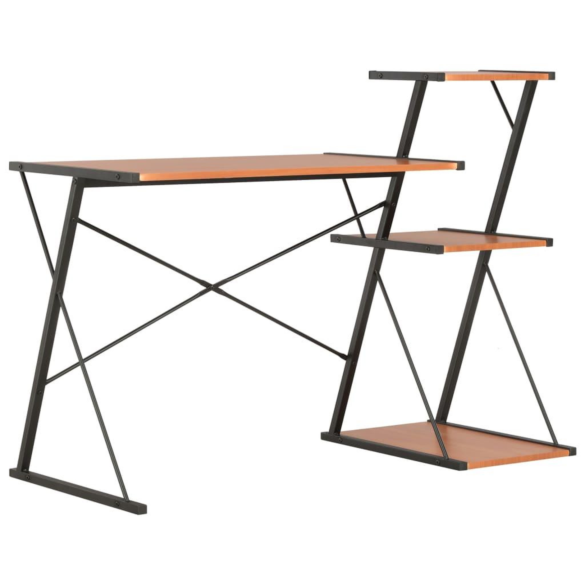 Voir la diapositive 1 : VIDAXL Bureau avec etagere Noir et marron 116x50x93 cm