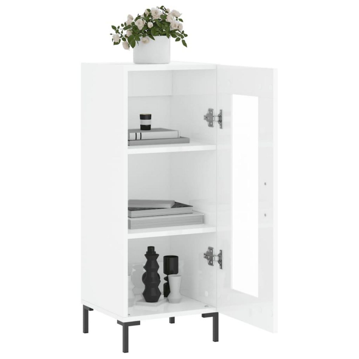 VIDAXL Buffet Blanc brillant 34,5x34x90 cm Bois d'ingenierie