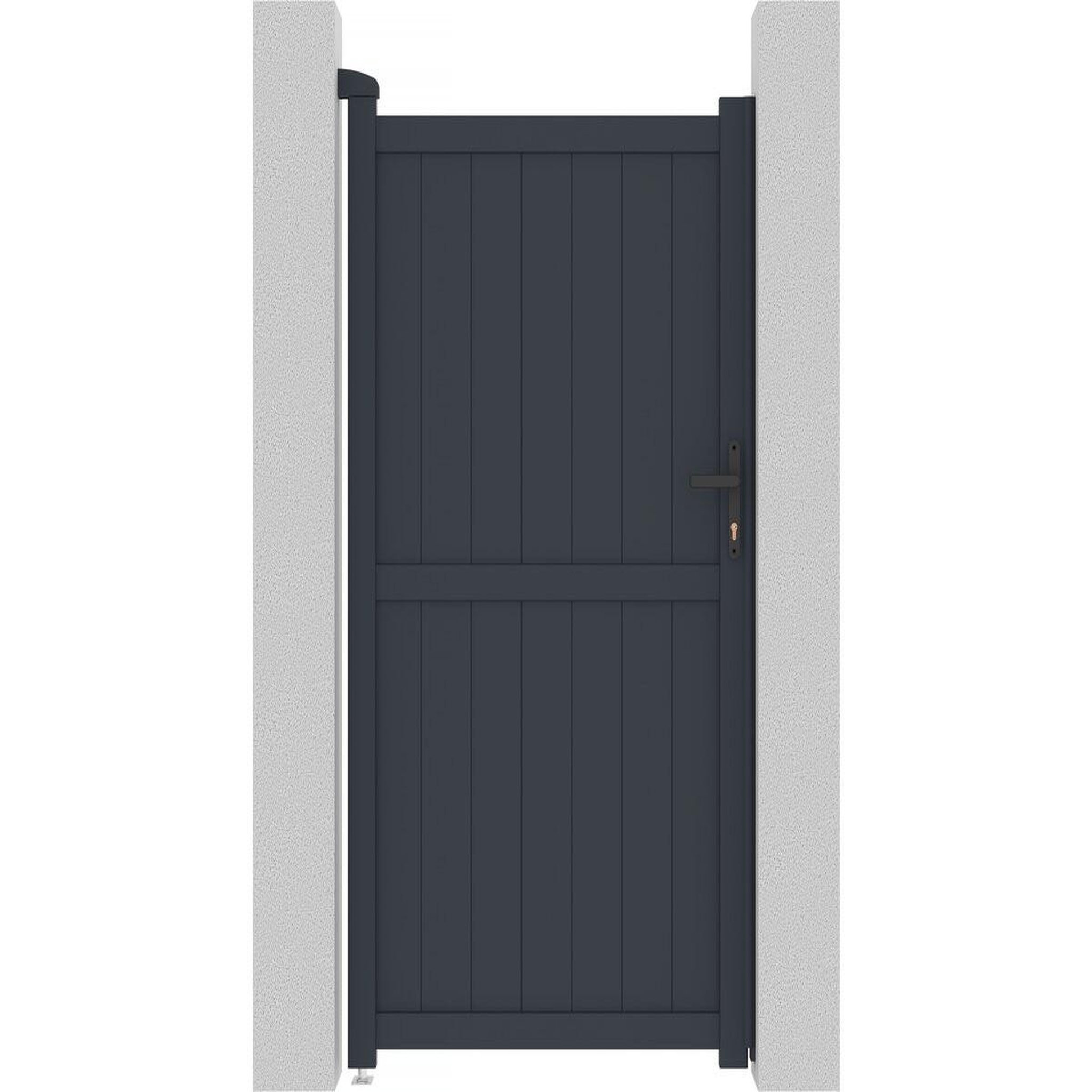 Habitat et Jardin Portillon aluminium  maurice  - 101.2 x 180.9 cm - gris