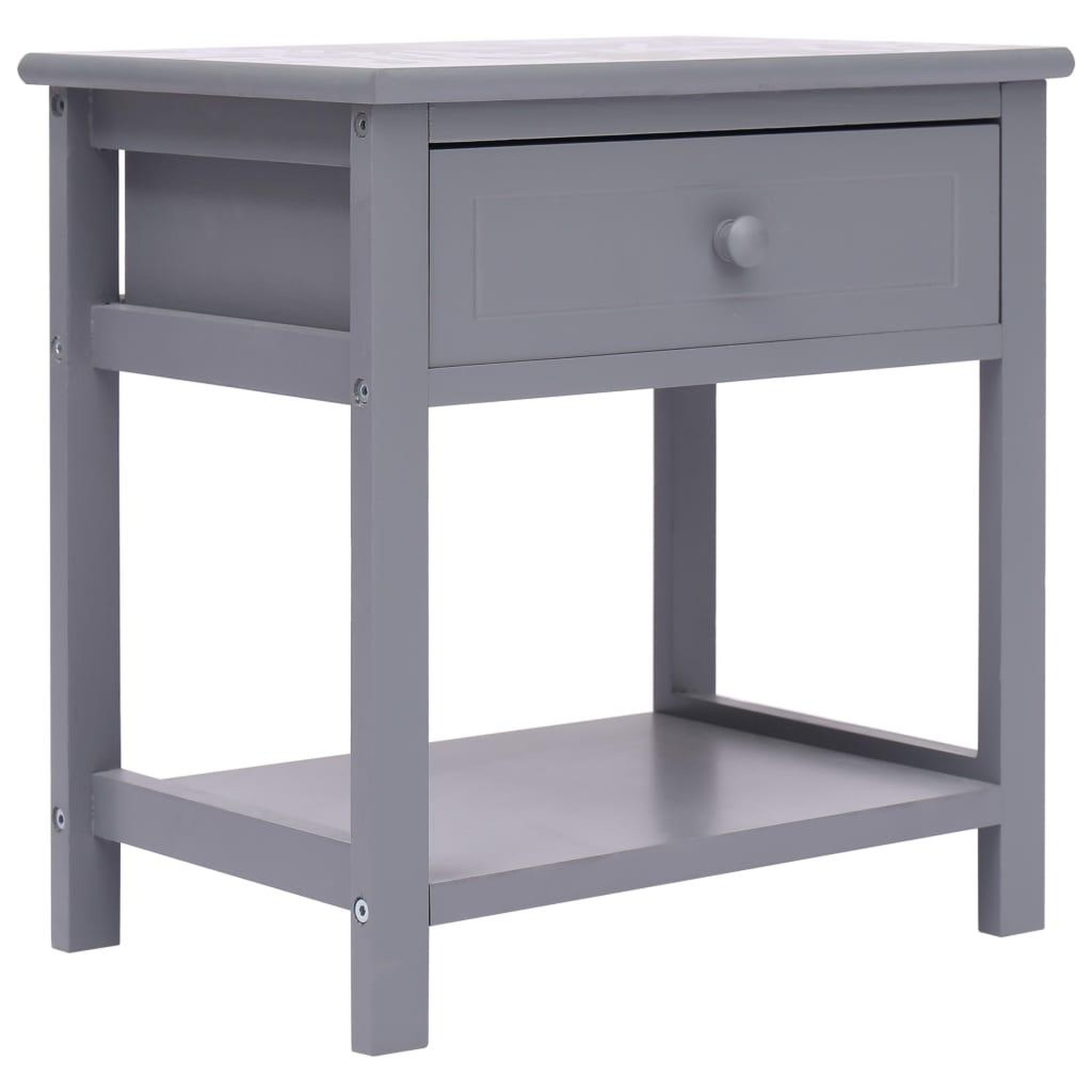 Voir la diapositive 1 : VIDAXL Table de chevet Gris 40x29x42 cm Bois de Paulownia
