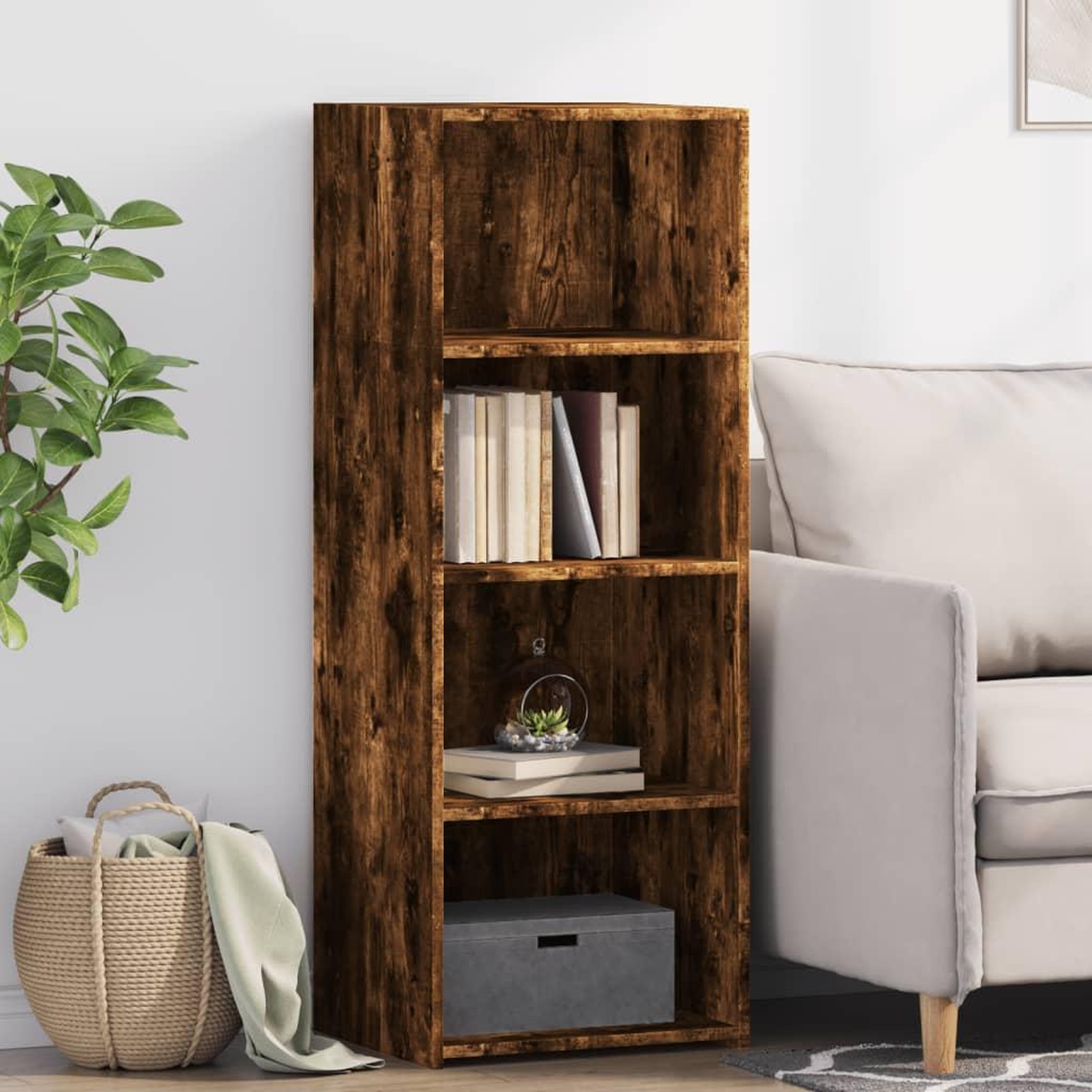 VIDAXL Buffet haut chene fume 45x41x124 cm bois d'ingenierie