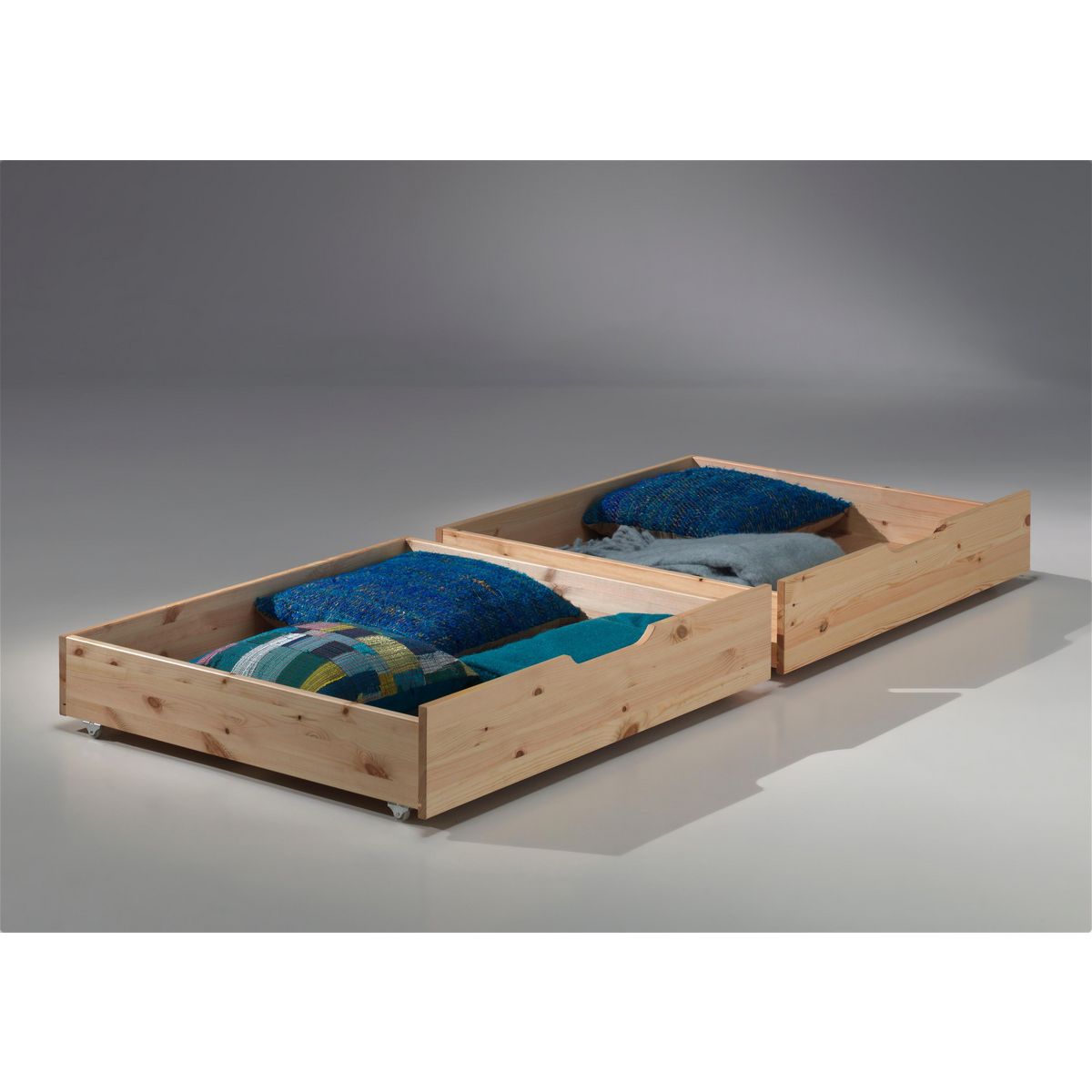 Lot de 2 tiroirs pour lit WOODY