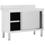 Voir la diapositive 2 : VIDAXL Table de travail avec portes coulissantes 120x50x(95 97)cm Inox