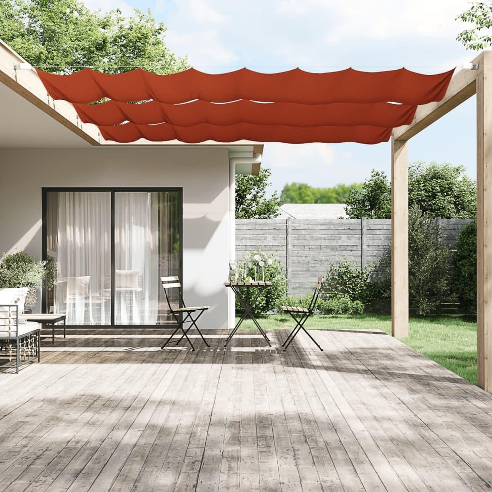 Voir la diapositive 1 : VIDAXL Auvent vertical Terre cuite 100x360 cm Tissu oxford