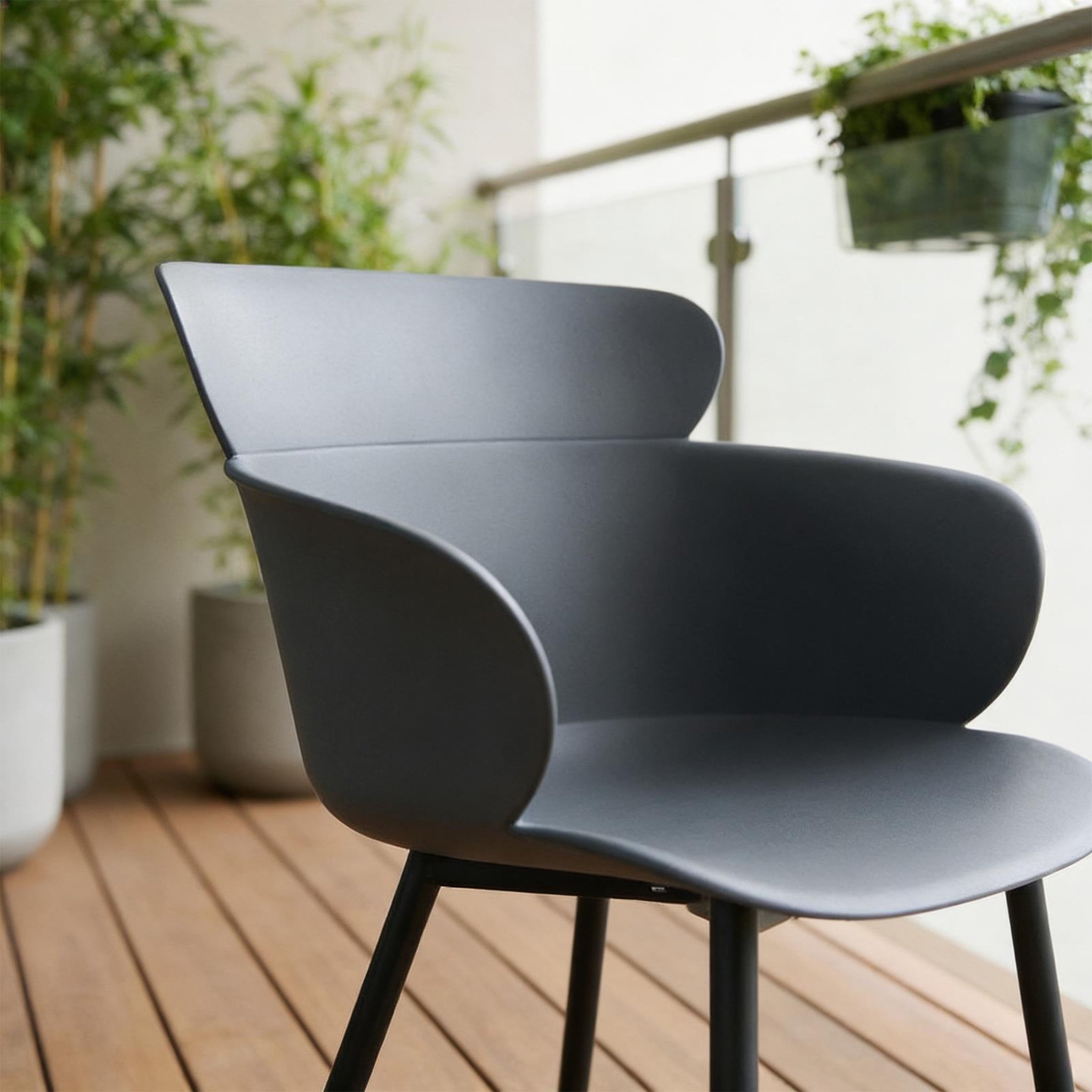 Voir la diapositive 3 : IDIMEX Lot de 4 chaises catch, en plastique