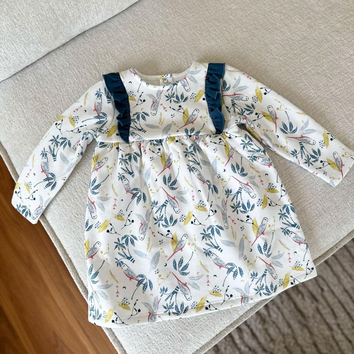 Petit Béguin Robe bébé en molleton Bianca