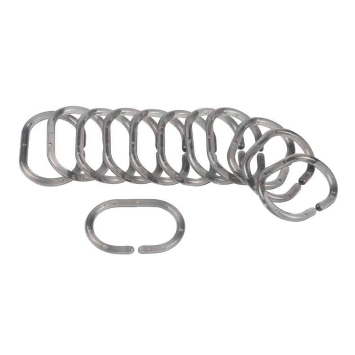 Paris Prix Lot de 12 Anneaux de Rideau de Douche Translucides  Vitamine II  6cm Anthracite