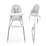 KINDERKRAFT Chaise haute bebe pliante avec ceinture 5 points. Coloris disponibles : Gris