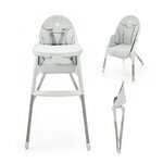 KINDERKRAFT Chaise haute bebe pliante avec ceinture 5 points. Coloris disponibles : Gris
