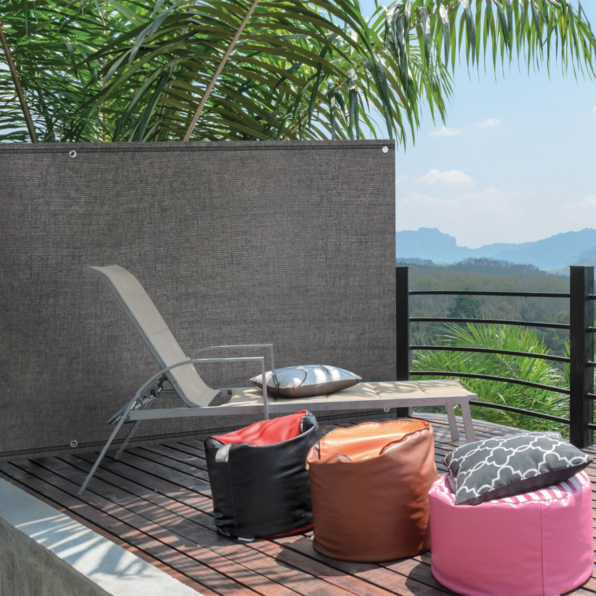 ID MARKET Brise vue ultra résistant 1,8 x 10 M gris 400 gr/m² haut de gamme