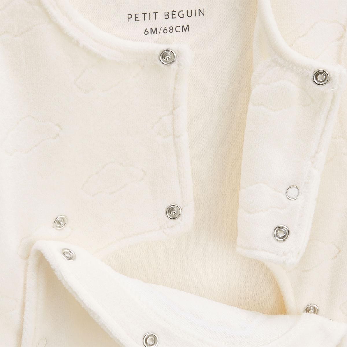 Petit Béguin Pyjama bébé en velours ouverture pont Câlins