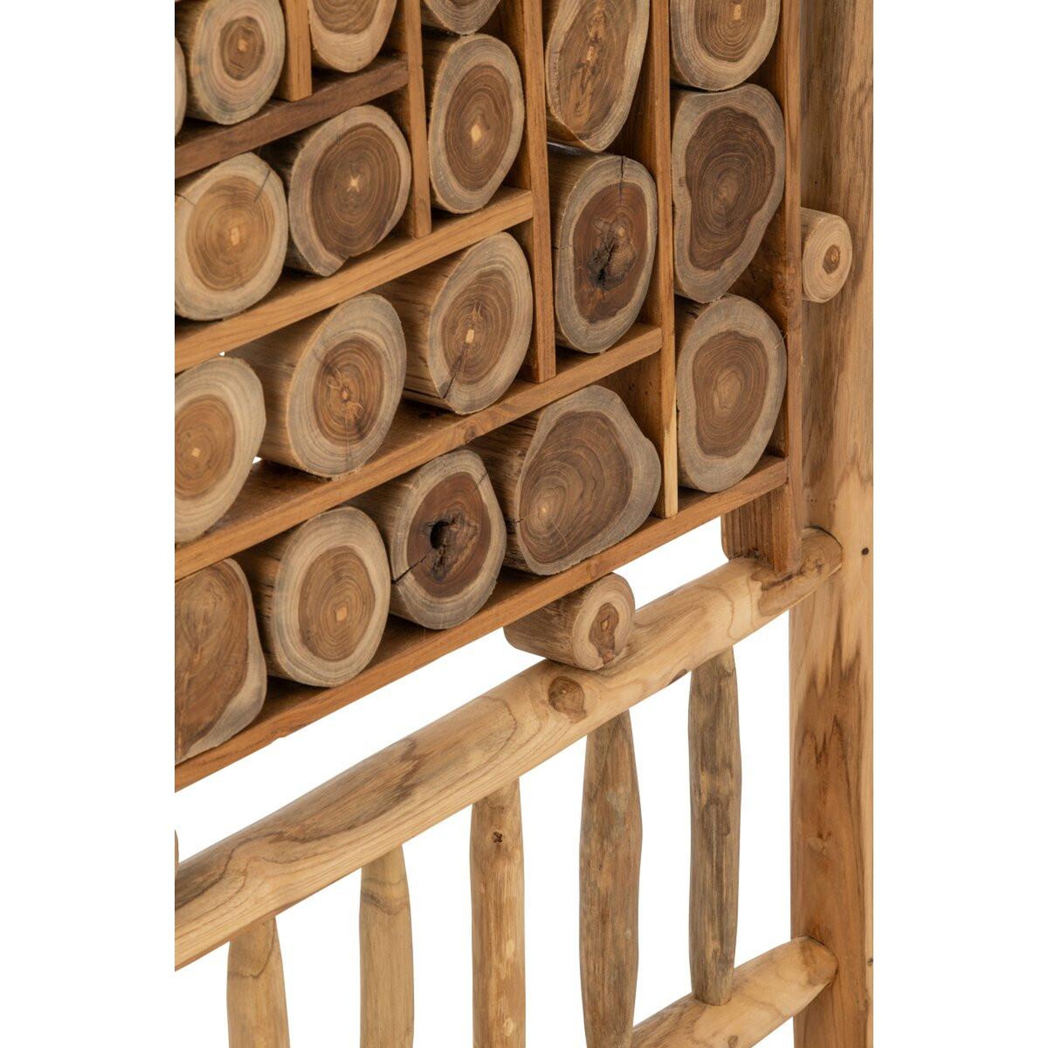 Voir la diapositive 5 : J-LINE Paravent Rondins en Bois  Amaury  180cm Naturel